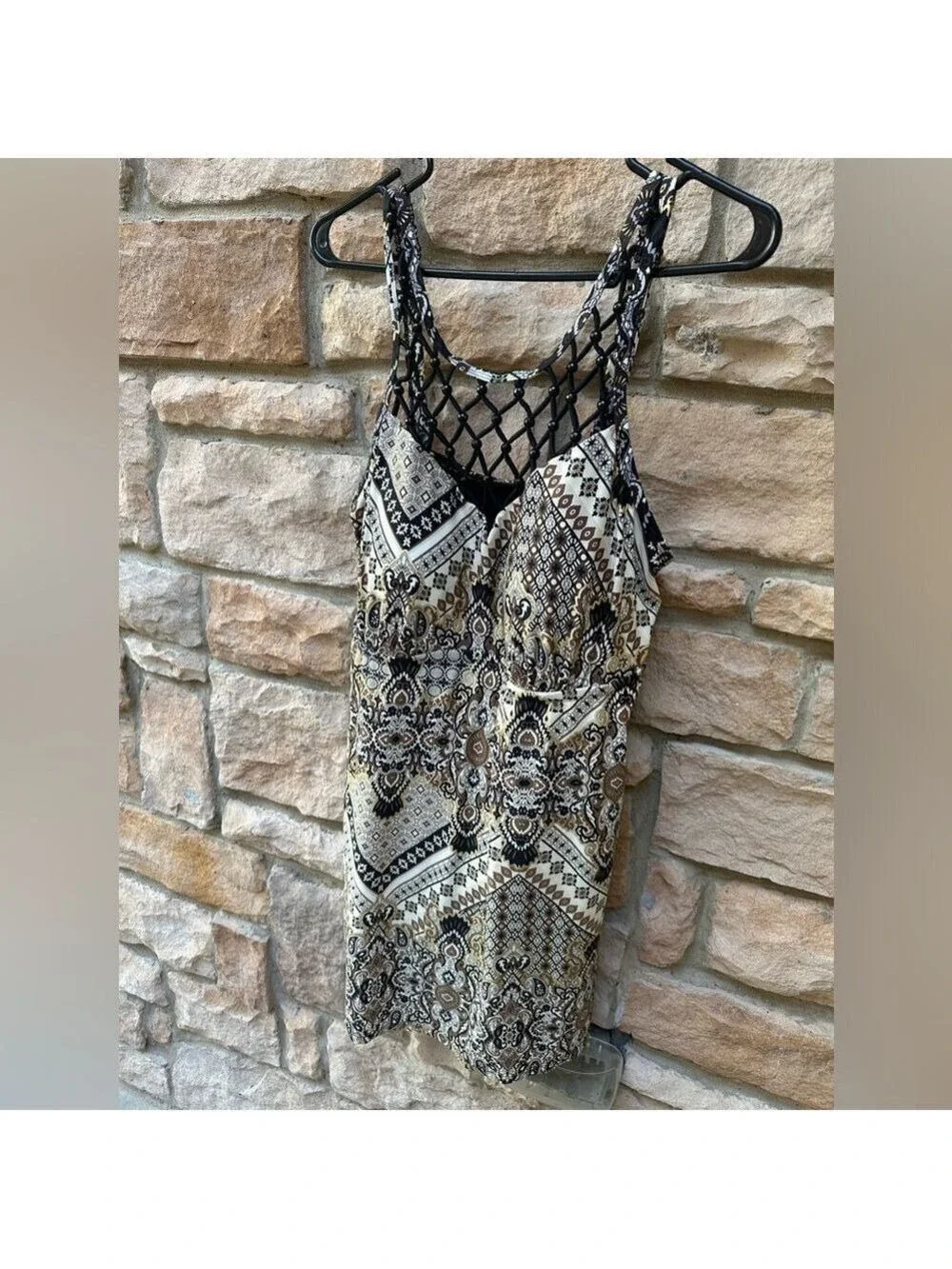 Swimsuits For All - Beaded Macrame Swim Dress One Piece V Neckline Almost New 18